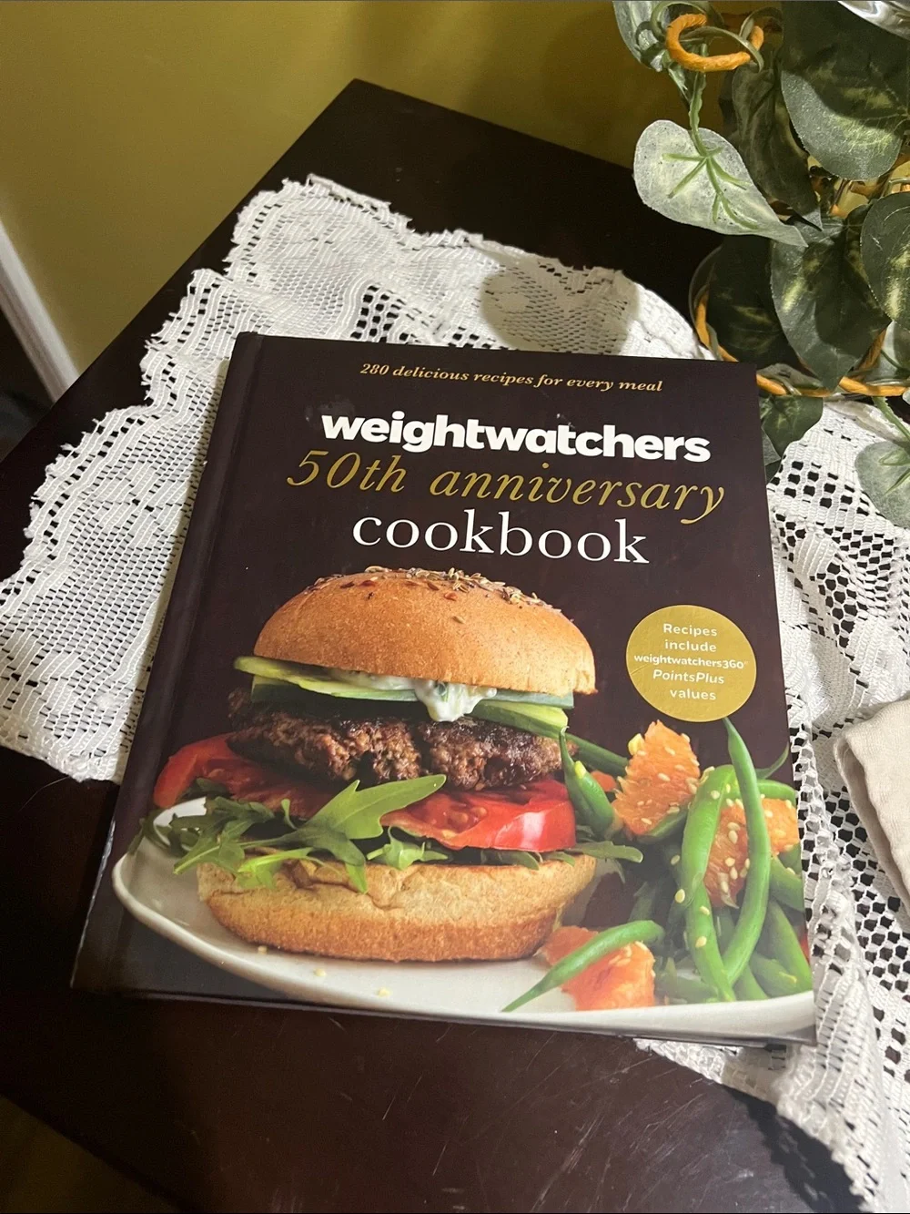 Weight Watchers 50th Anniversary Cookbook - Brown Cover with Gold and White Used